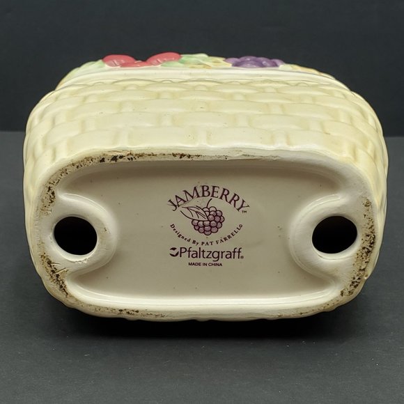 Pfaltzgraff Jamberry Napkin Holder Pat Farrell Basketweave Grapes Cherries - Picture 5 of 6